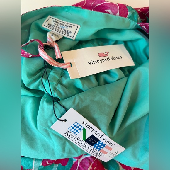 NWT Vineyard Vines Painted Rose Ruffle  Floral Dress Size 6 Kentucky Derby - Picture 6 of 6
